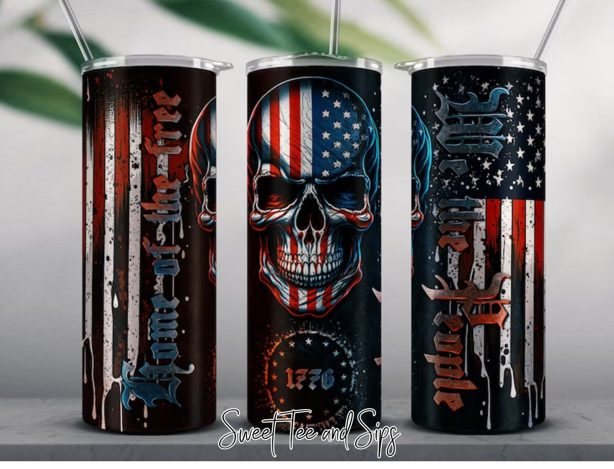 Men's 4th of July tumbler, We the people, Home of the brave, USA